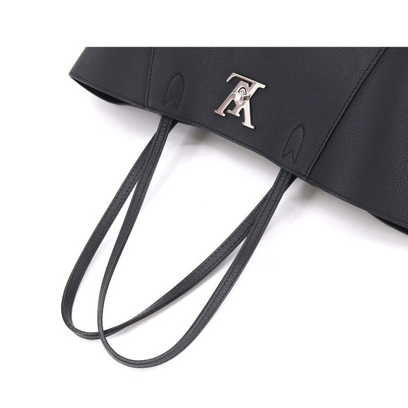 Louis Vuitton Lock Me Cabas Tote Bag Leather Noir Silver Hardware - Picture 5 of 7